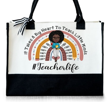 It Takes a Big Heart: Customizable Teacher Tote- Free Custom Name + Free Shipping! 🍎😘