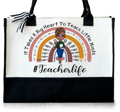 It Takes a Big Heart: Customizable Teacher Tote- Free Custom Name + Free Shipping! 🍎😘